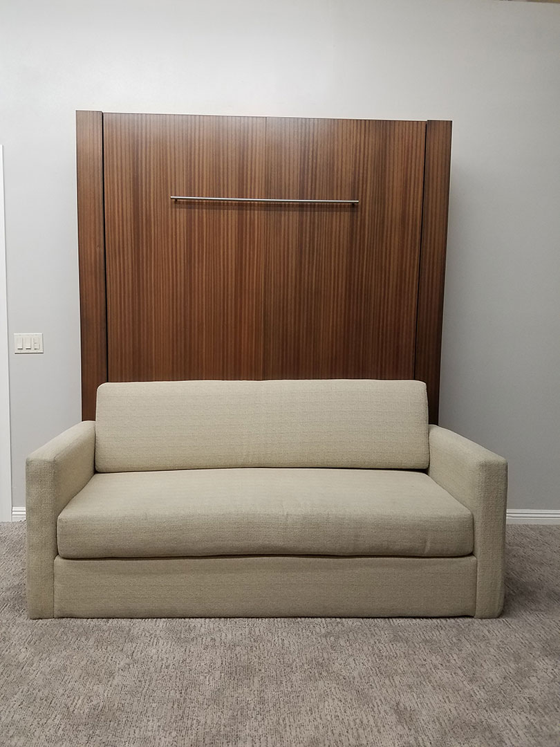 Monaco Sofa Murphy Bed / Mahogany Wood / Natural Finish / Linen Sofa Monaco Sofa Murphy Bed / Mahogany Wood / Natural Finish / Linen Sofa