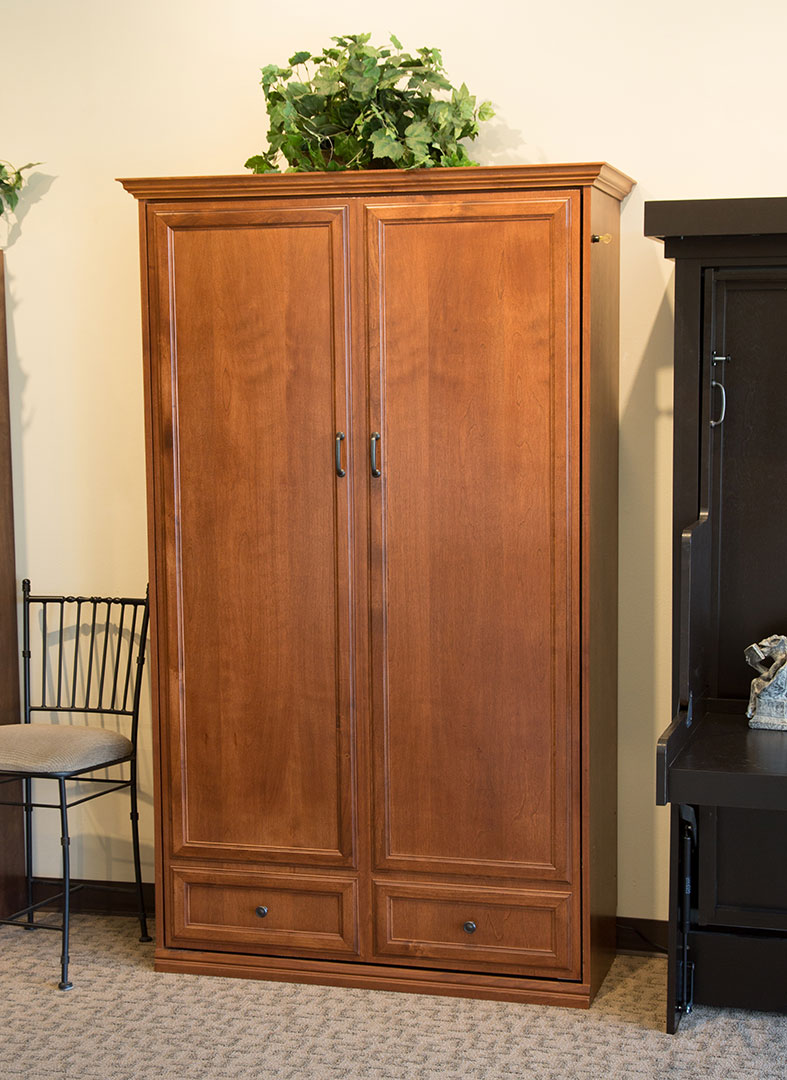 Woodbury Park Murphy Bed in Alder wood with Sunset Bay finish