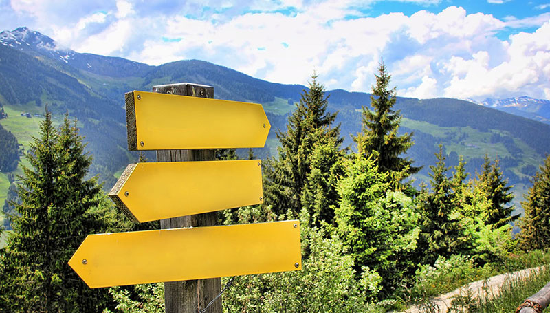 mountain path signs