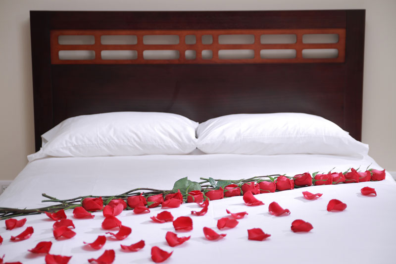 romantic room with roses