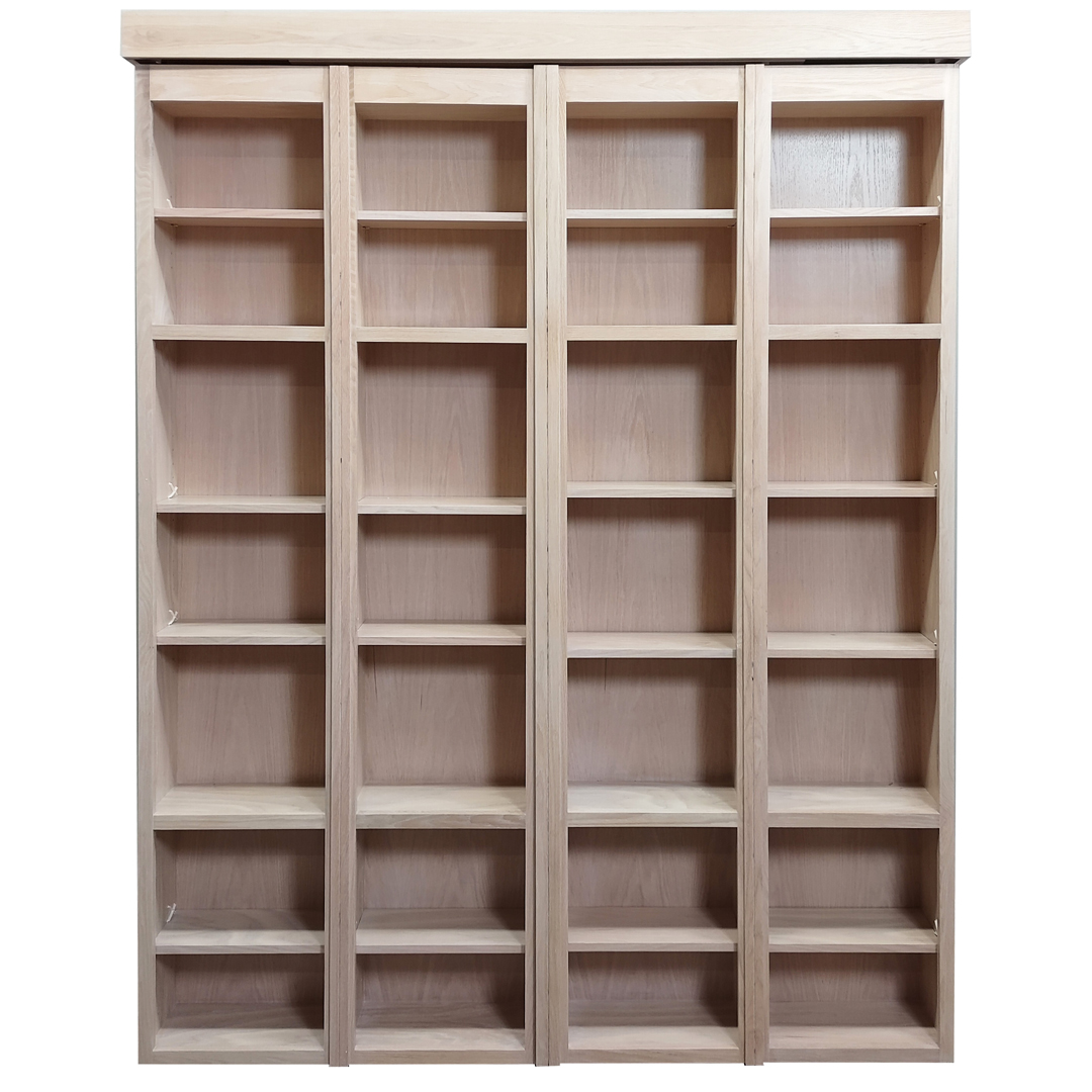Bi-fold Bookcase Wallbed in Oak wood